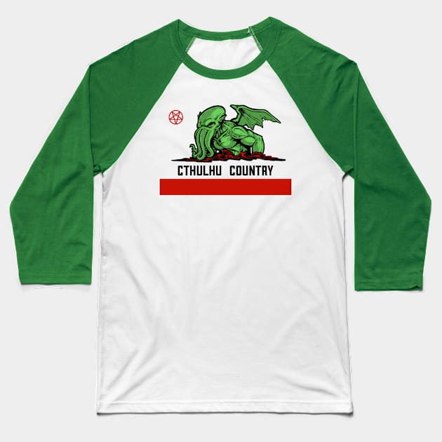 Cthulhu Country Baseball T-Shirt by harebrained